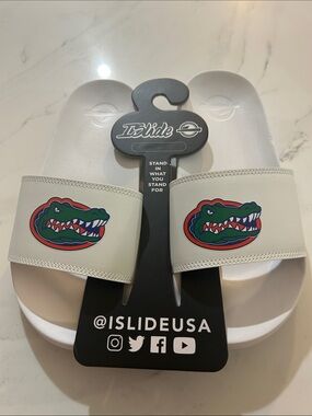 ISlide Men  White University of Florida Gators Slide Sandals